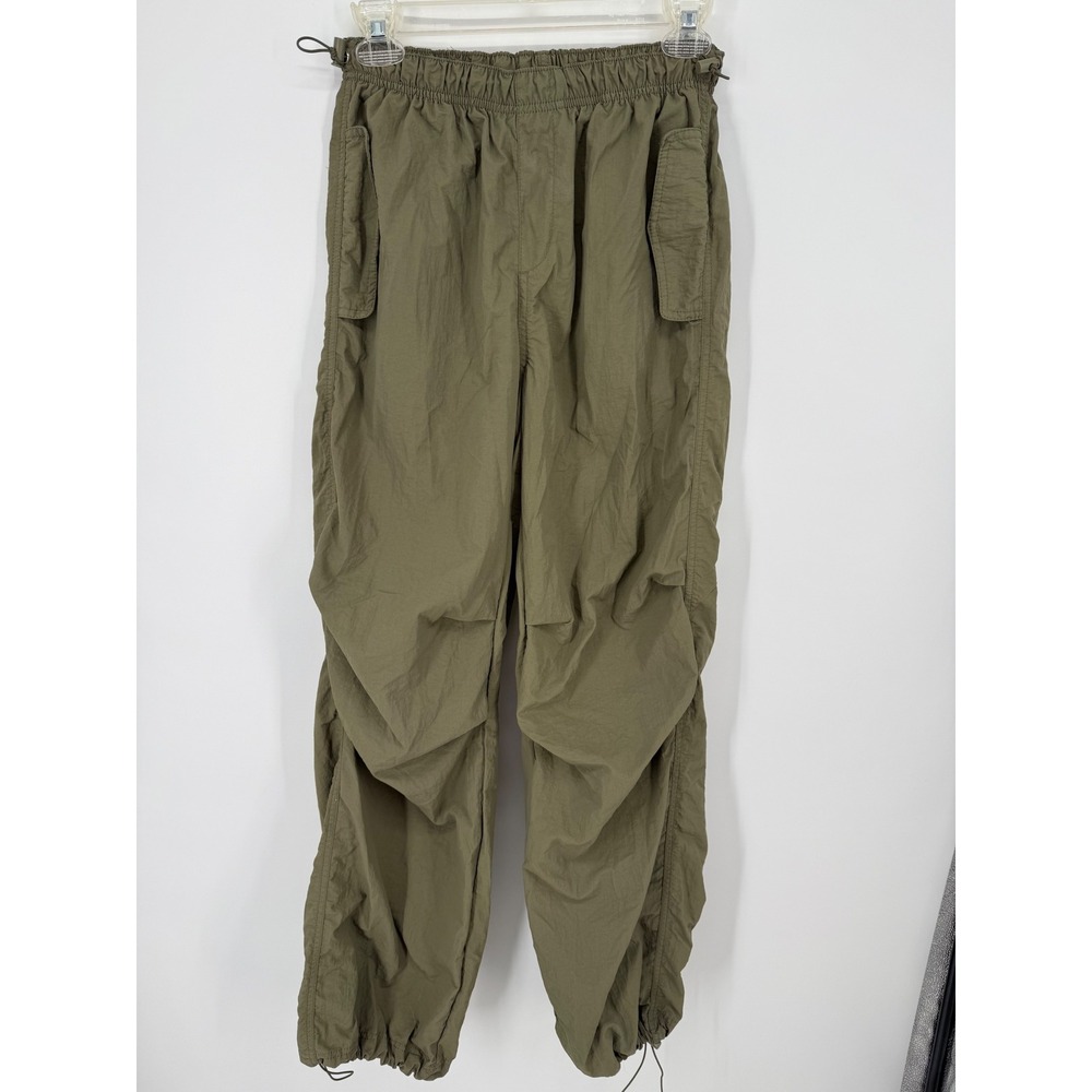 Love Tree Parachute Pants Women Medium Olive Green Excellent Toggle Cargo Jogger